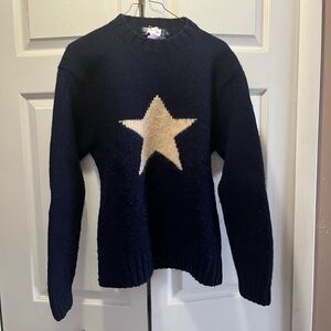Vintage Polo Ralph Lauren Wool Star Sweater Hand Knit Sz L Mens